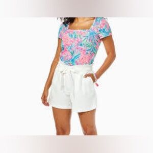 Lilly Pulitzer Kaylene linen shorts resort white medium